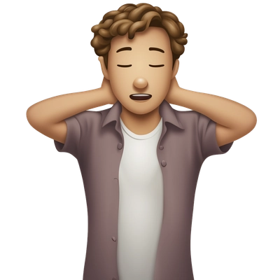 Hands over neck choking