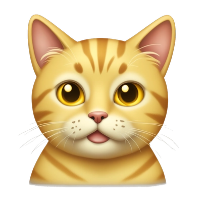 iPhone sticker, yellow cat with sad eyes 🥺😾