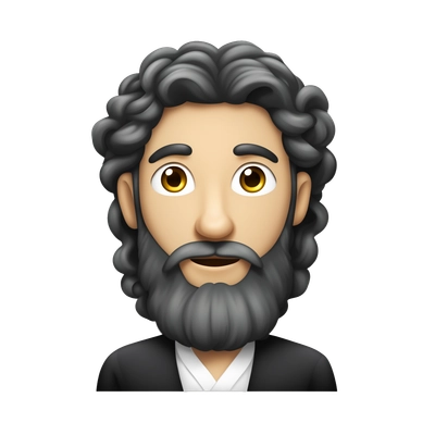 jewish person with a yamaka on and long jewish hair