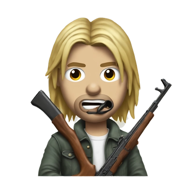 Kurt Cobain with shotgun in mouth