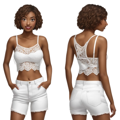 Lace white tank top with thin straps