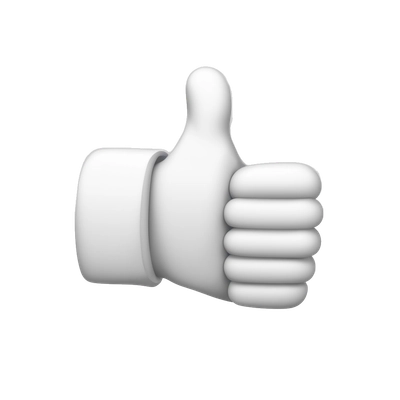 like thumbs up in white