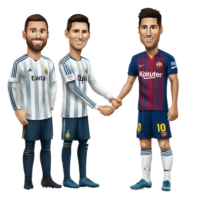 Lionel Messi and Cristiano Ronaldo shaking hands