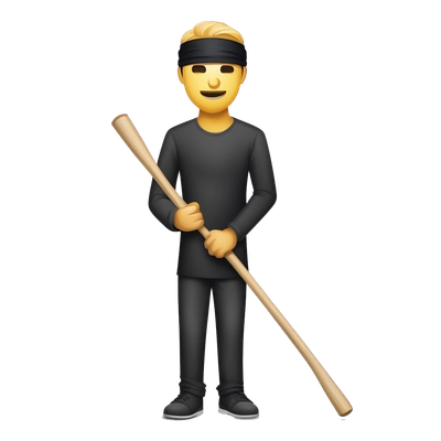 man blindfolded with a stick in hand
