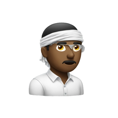 man thinking with blindfold