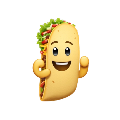 Middle finger with taco on top