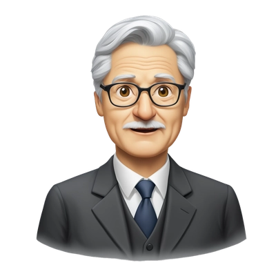 Mikhail Eskindarov (70) – Rector of the Financial University since 2006. Oval face with wrinkles, short gray hair, attentive gaze. Wears glasses and formal suits. Often pictured with documents or at a podium. 