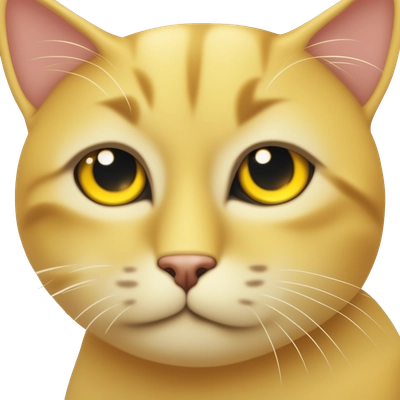 Minimalist iPhone sticker, yellow cat with sad eyes and sparkle in his eyes🥺