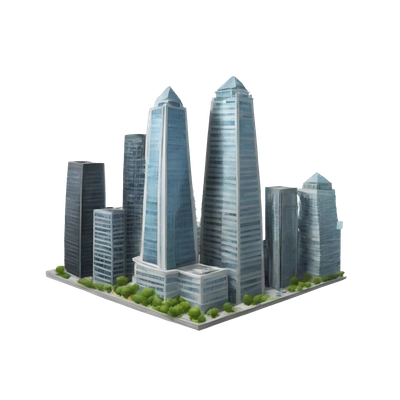 modern skyscraper building  emoji isolated white background