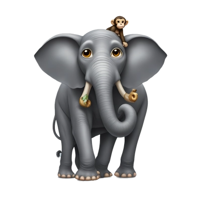 monkey on elephant