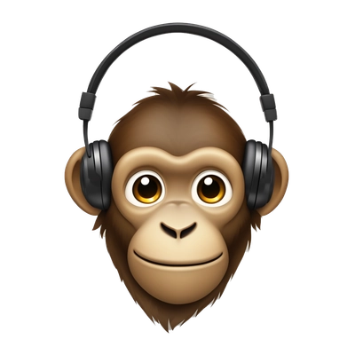 monkey with headphones 