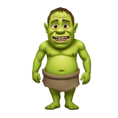 Naked shrek with the inscription MAKAR AKSENOW