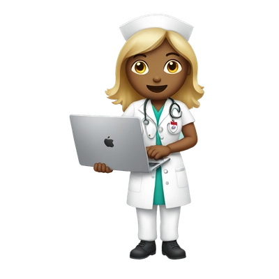 nurse holding laptop
