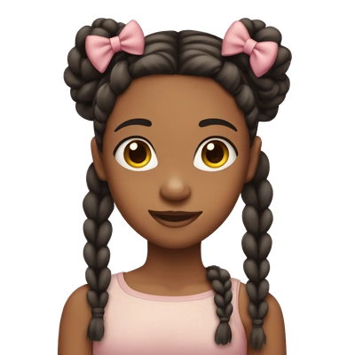 One girl with bows and braids