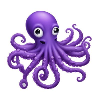 One purple octopus tentacle