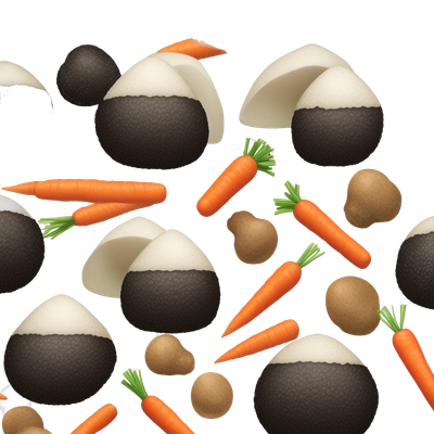 Onigiri containing shiitake and carrots