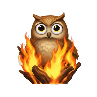 Owl in fire