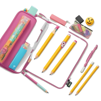 pencil case with stationery