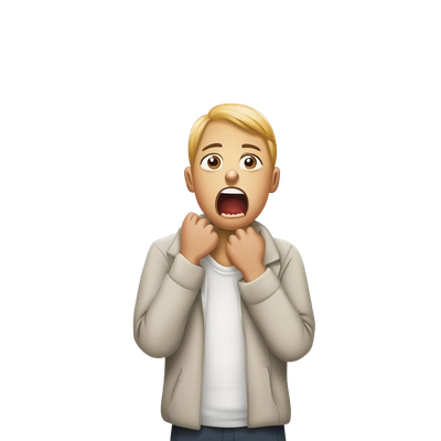 Person choking themselves
