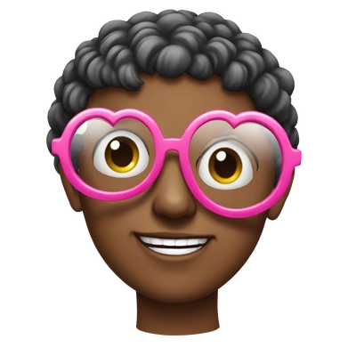 pink glasses with heart-shaped glasses
