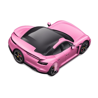 Pink porsche taycan