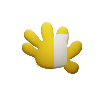 polish flag with yellow footprint in the middle
