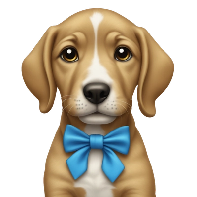 Puppy with blue tie