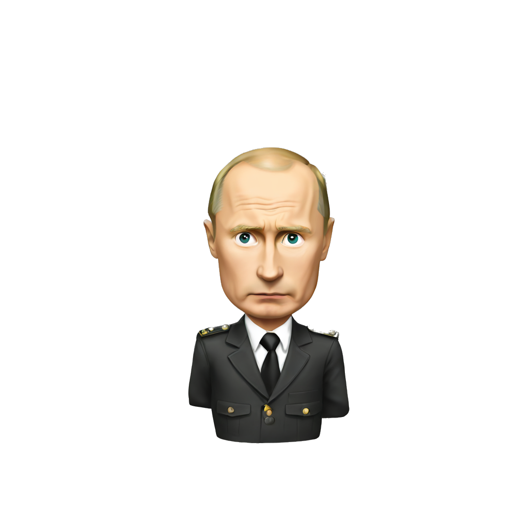 Putin as a shooshing face emoji
