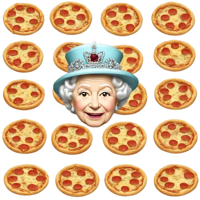 Queen-Elizabeth-II eat pizza