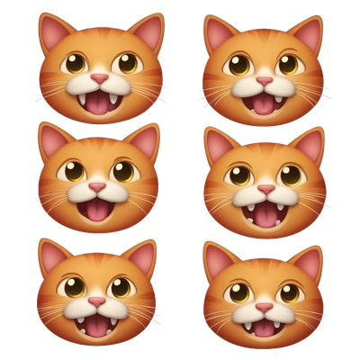 Red cat with one eye closed and one eye x putting out his tounge and smiling