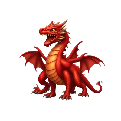 red dragon with 8 tales and 2 heads
