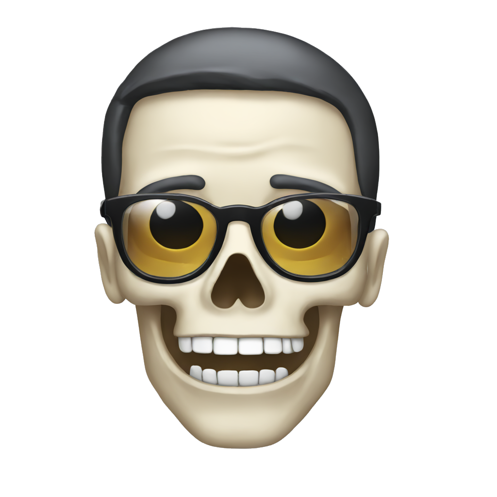 Skull with glasses