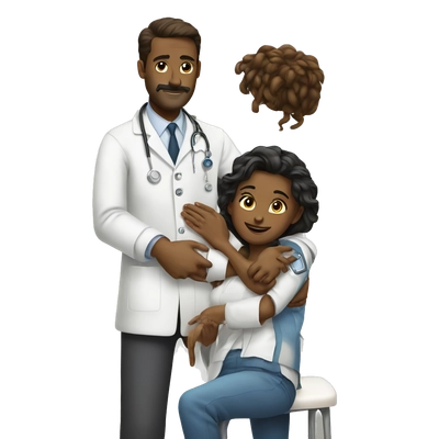 the doctor massages the girl