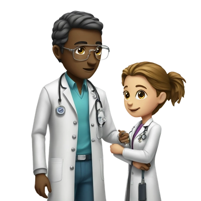 the doctor measures the pressure of the girl