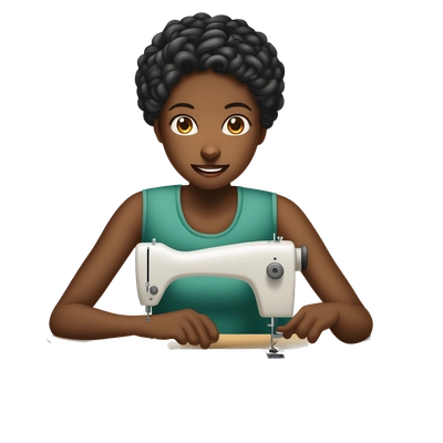 the girl sews