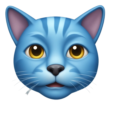 The head of a blue cat