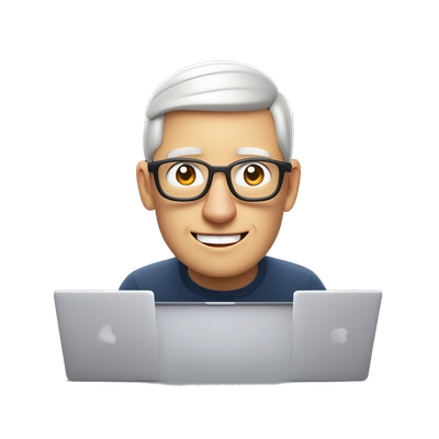 tim cook work on macbook in starlight color
