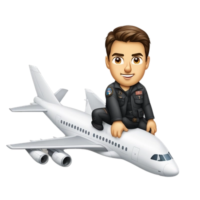 tom cruise on top of an airplane