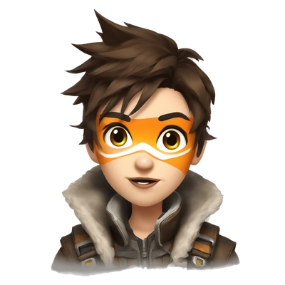 Tracer from overwatch, simple, digital art