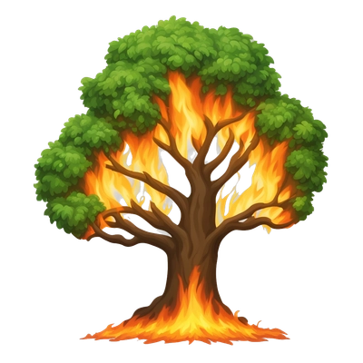 tree on fire