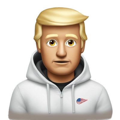 Trump in a Nike hoodie