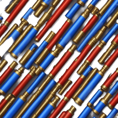 two shotgun cartridges blue and red