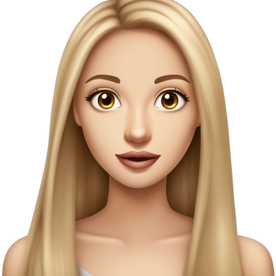 very beautiful and sexy teenager with long straight light brown hair and make-up with very light skin with very long eyelashes  