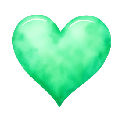 Watercolor Heart in Mint Color