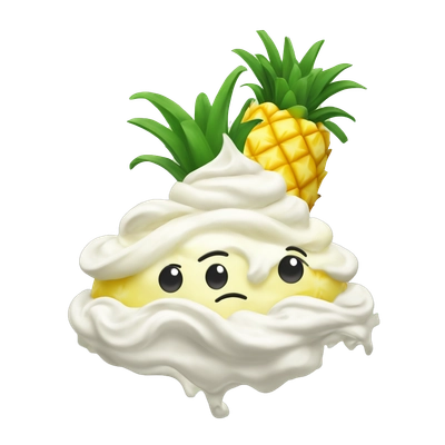 Whipped cream on pineapple