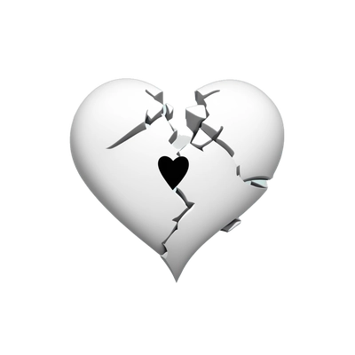White broken heart 