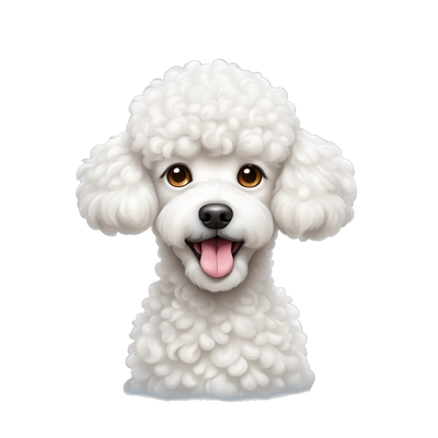 white fluffy poodle dog with cute face