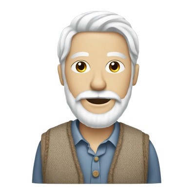 white man with beard sews