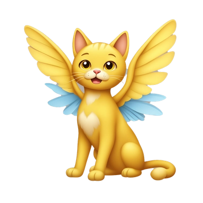 Yellow cat with wings

