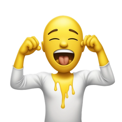 Yellow emoji choking itself with its hands